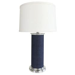 Indi Blue Faux Grasscloth Column Tab